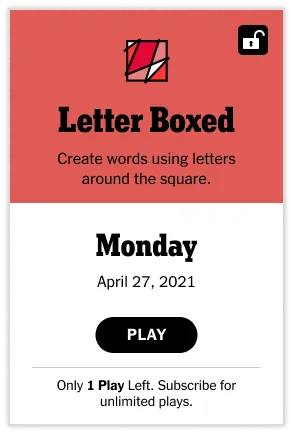 Limited Access Card