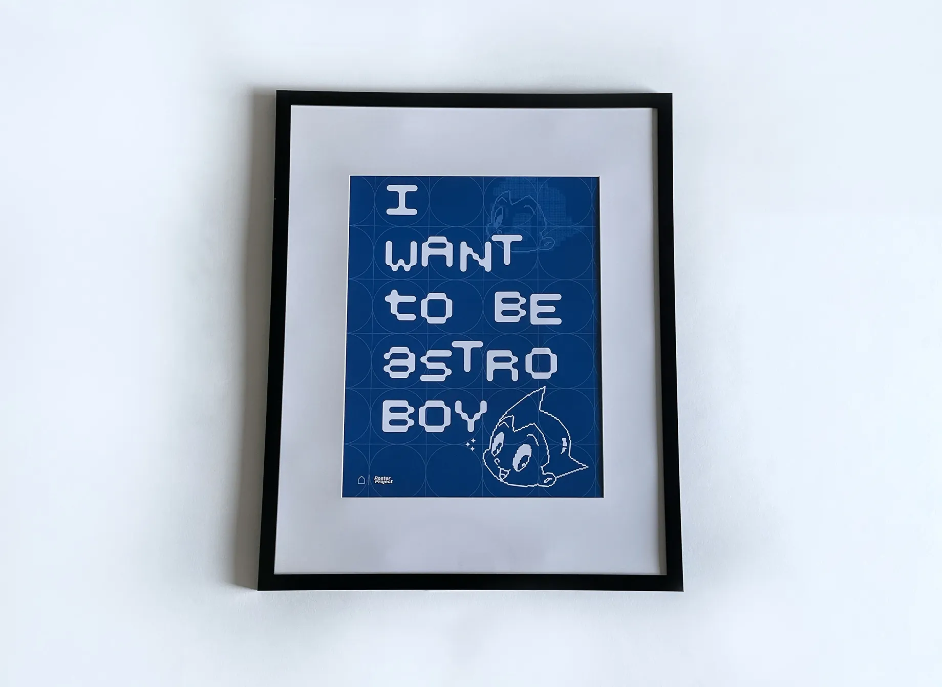 'I want to be astro boy' framed poster, part of the Poster Project